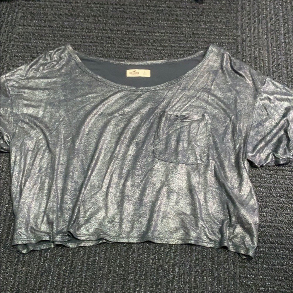 Silver sparkly crop top